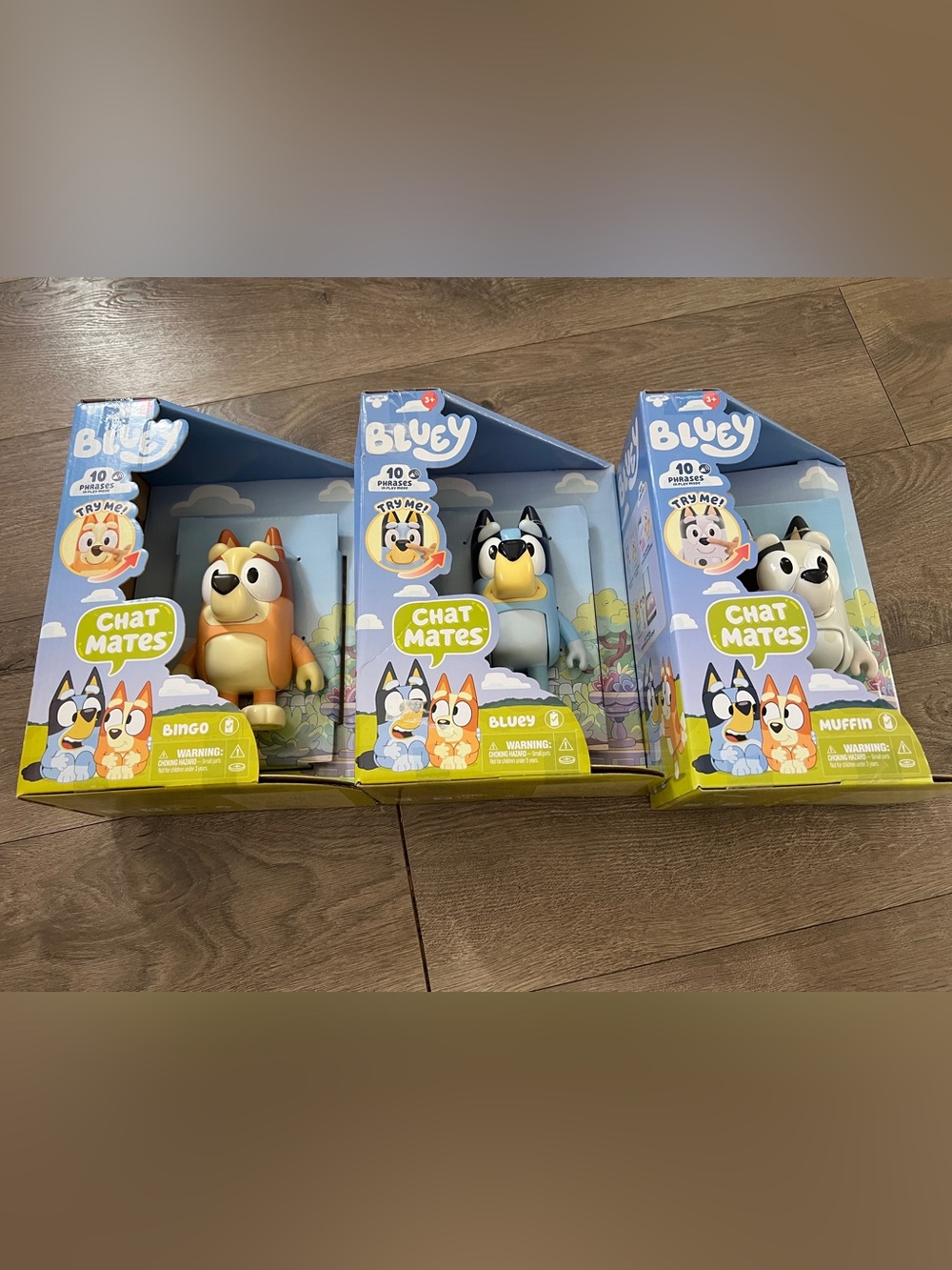 3 Bluey Chat Mates ( Bingo Bluey Muffin) New